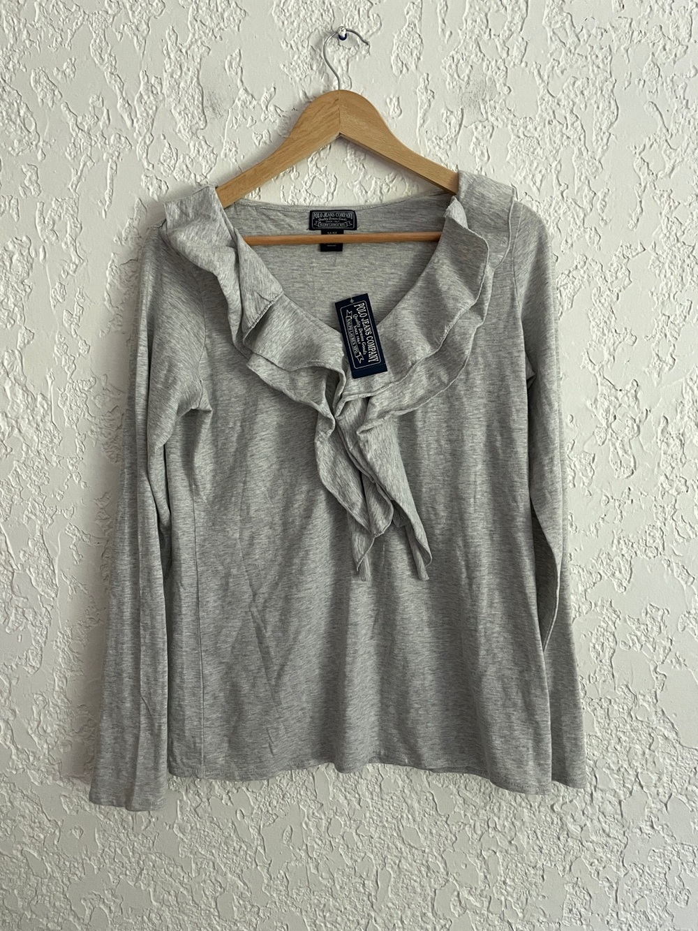 Ralph Lauren Polo Jeans RARE Vintage Y2K Romantic Ruffle Front Top - Picture 1 of 7